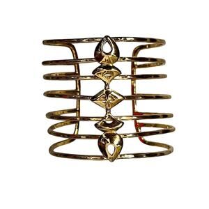 Retired Stella & Dot Gold Becker Cage Cuff Bracelet‎